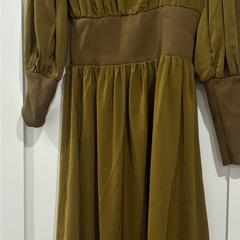 Olive Green Kids Casual Dress